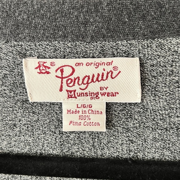 Original Penguin 100% Pima Cotton Heathered Grey Button Up Cardigan Sz Large - Picture 4 of 5